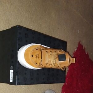 MCM Brown and White Men's Sneakers